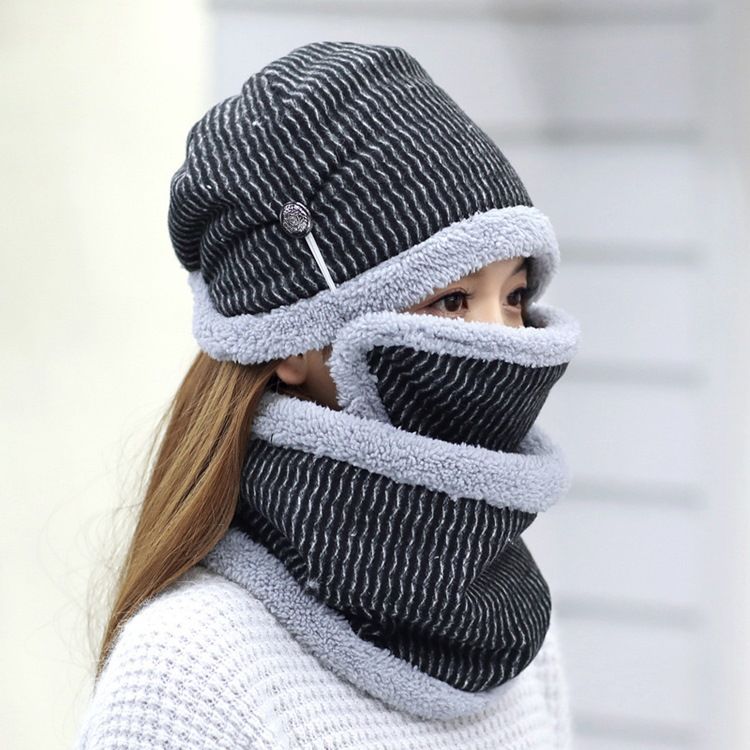 Máscara De Lenço De Chapéu De Inverno Feminino