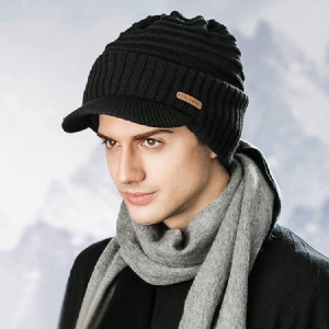 Quente Engrossar Pure Color Short Brim Boné Masculino