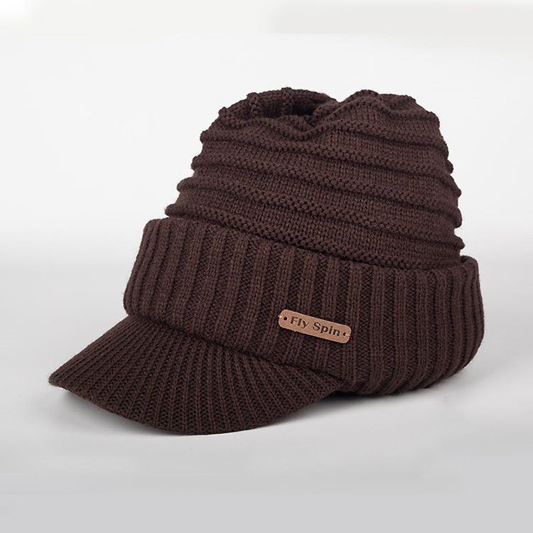 Quente Engrossar Pure Color Short Brim Boné Masculino