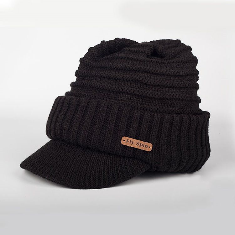 Quente Engrossar Pure Color Short Brim Boné Masculino