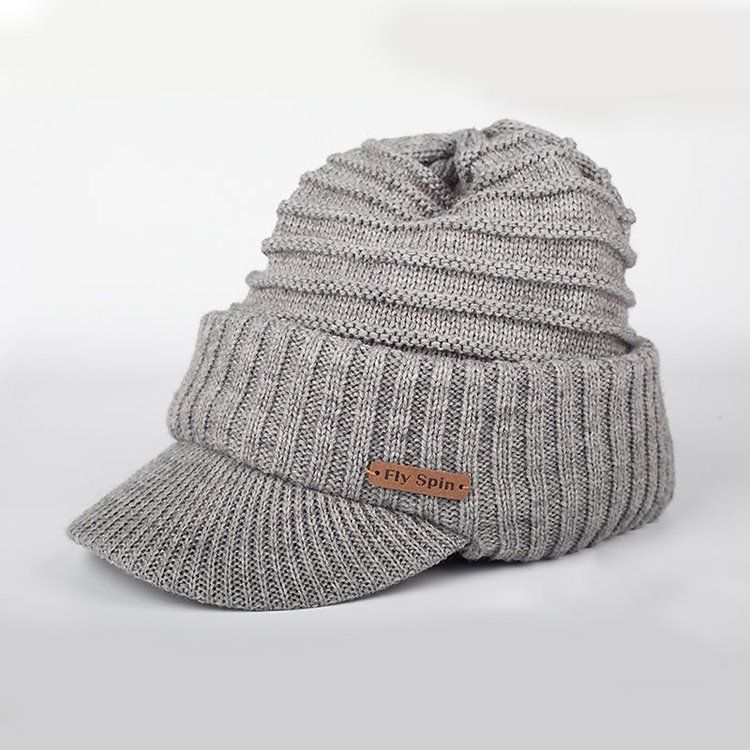 Quente Engrossar Pure Color Short Brim Boné Masculino