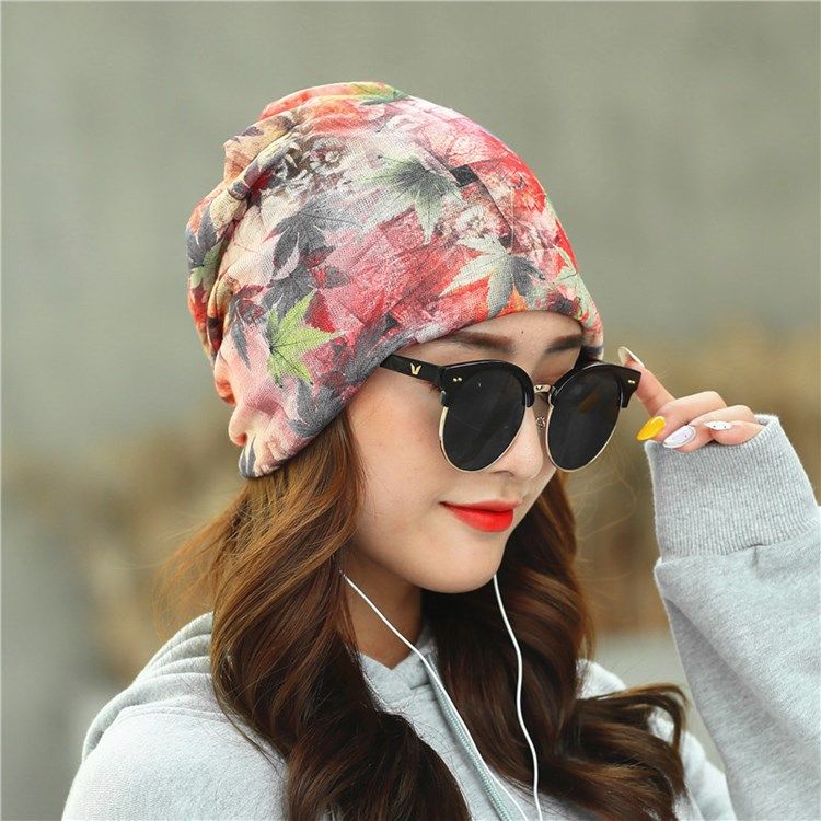 Skullies Gorros Feminino Figura Algodão Chapéu De Inverno