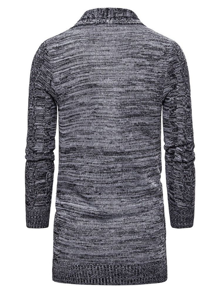 Bloco De Cores De Comprimento Médio Casaco De Bolso Masculino Embrulhado