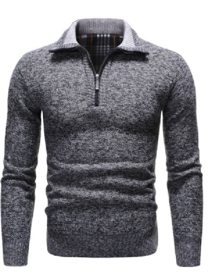 Bloco De Cores De Lapela Estilo Suéter Europeu Masculino