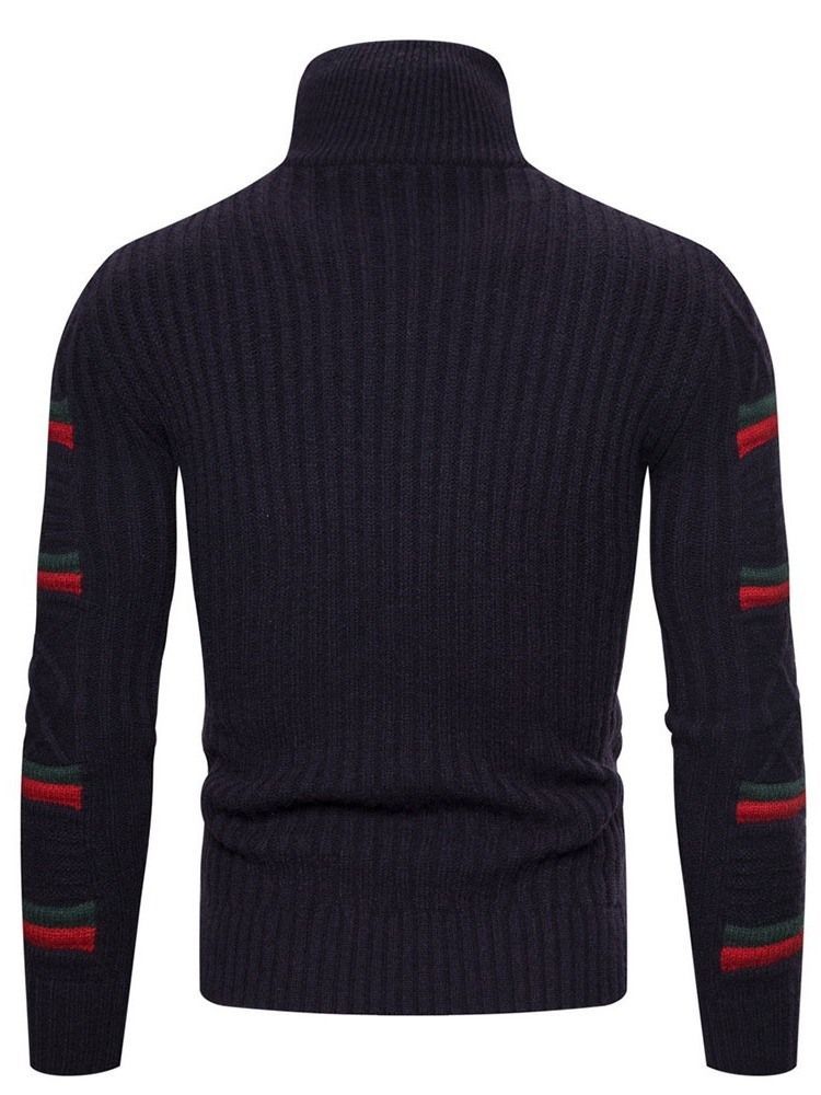 Bloco De Cores Suéter Casual Masculino Padrão