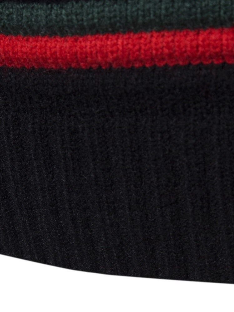 Bloco De Cores Suéter Casual Masculino Padrão