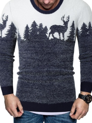Bloqueio De Cores Blusa Masculina Fina Europeia Estampada