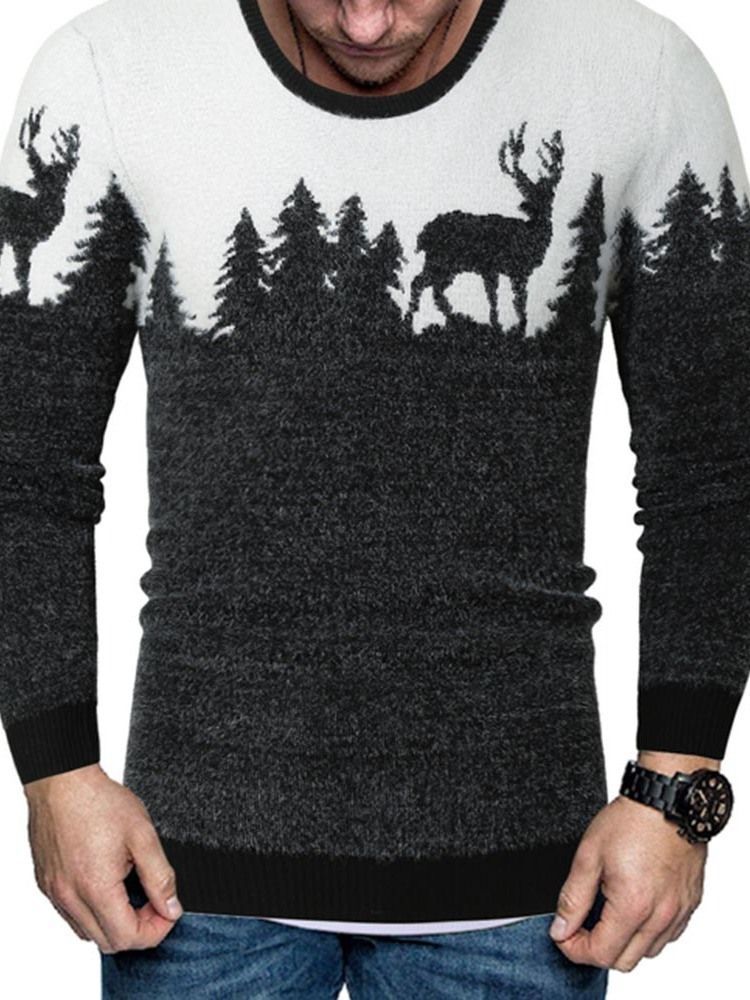 Bloqueio De Cores Blusa Masculina Fina Europeia Estampada