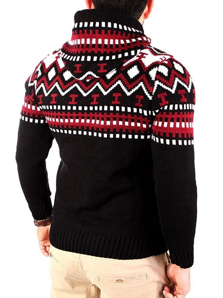 Blusa Color Block Com Capuz Magro Europeu Masculino