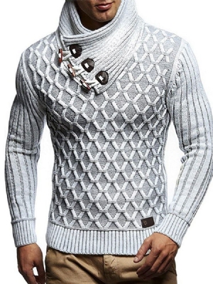 Camiseta Masculina Geométrica De Gola Alta Padrão Da Inglaterra