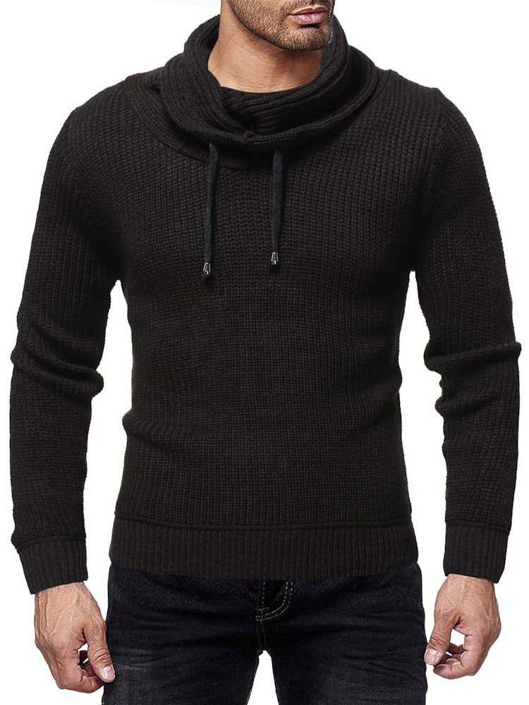 Gola Heap De Cor Lisa Camisola Fina Masculina De Inverno