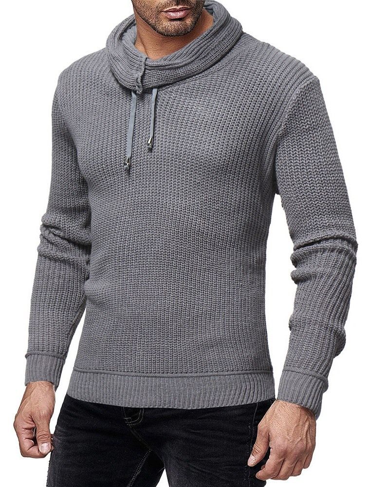 Gola Heap De Cor Lisa Camisola Fina Masculina De Inverno