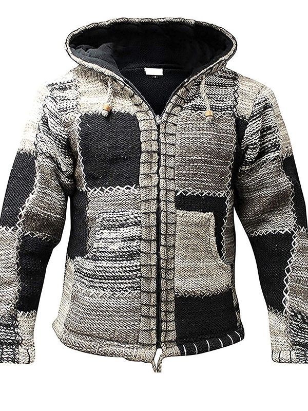 Moletom Padrão Masculino Com Capuz E Zíper Com Zíper Vintage