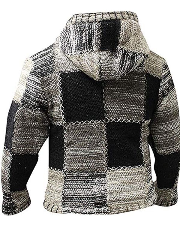 Moletom Padrão Masculino Com Capuz E Zíper Com Zíper Vintage