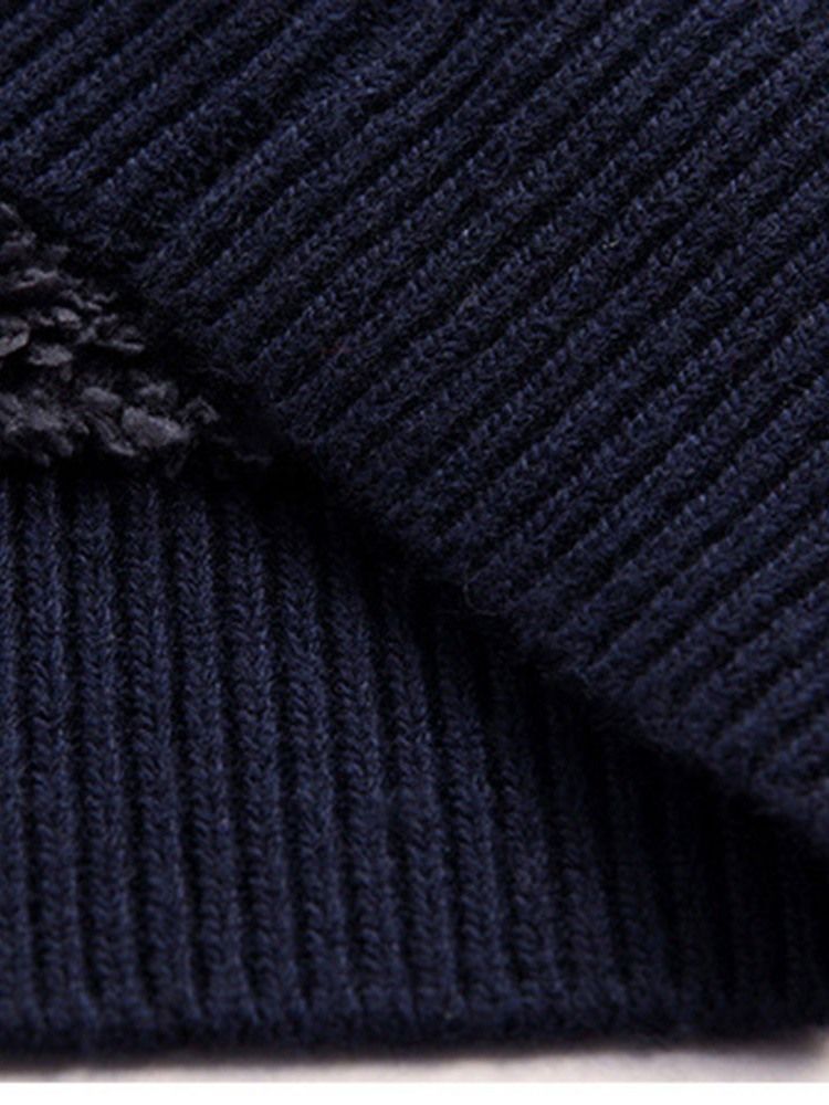 Patchwork Stand Collar Zipper Padrão Suéter Masculino