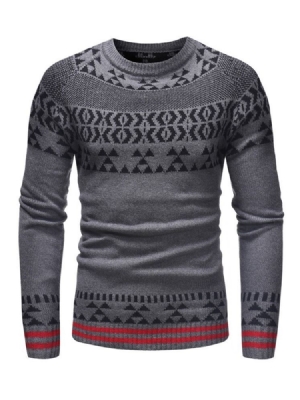 Patchwork Striped Color Block Masculino Suéteres Casuais