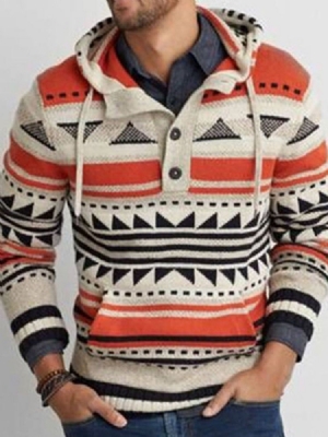 Suéter Casual Fino Casual Masculino Com Capuz
