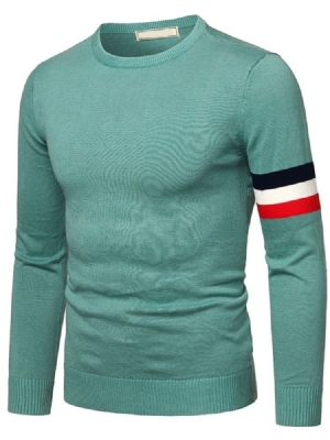 Suéter Casual Masculino Com Listra Redonda E Gola Redonda