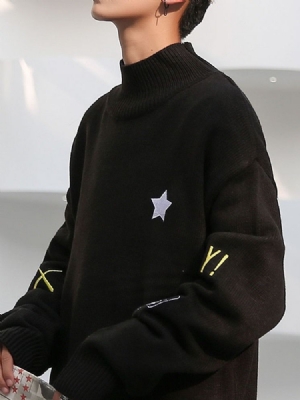 Suéter Casual Masculino De Comprimento Médio Com Colarinho E Comprimento Médio De Inverno