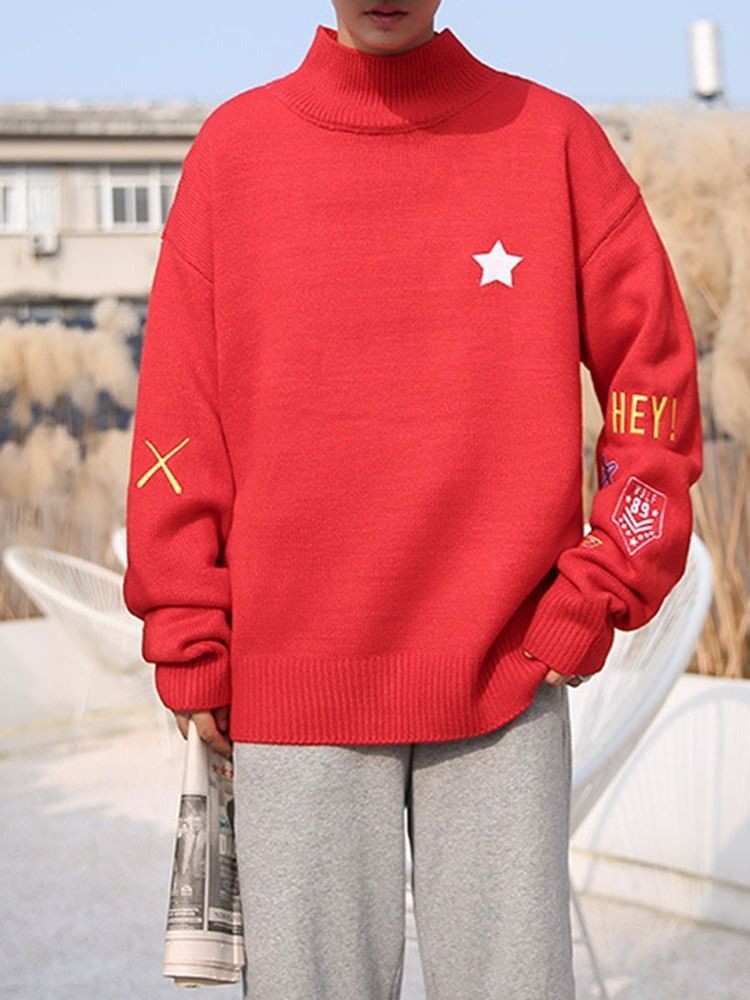 Suéter Casual Masculino De Comprimento Médio Com Colarinho E Comprimento Médio De Inverno