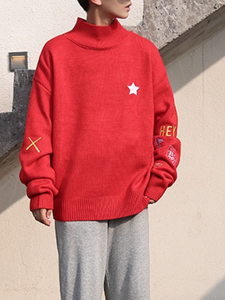 Suéter Casual Masculino De Comprimento Médio Com Colarinho E Comprimento Médio De Inverno