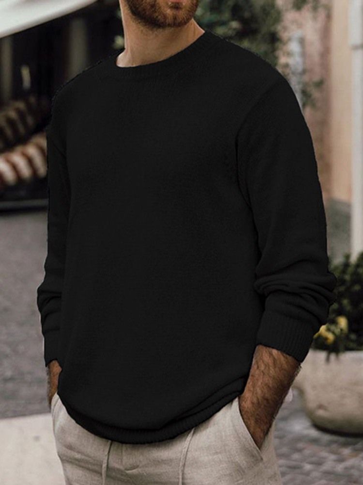 Suéter Casual Masculino De Gola Redonda Padrão Casual