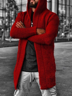 Suéter Europeu De Inverno Com Orifício Com Capuz Padrão Masculino
