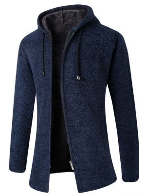 Suéter De Inverno Masculino Simples Com Capuz E Zíper