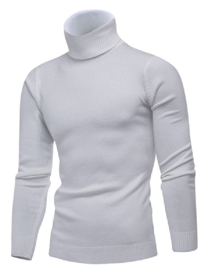 Suéter Magro Masculino Liso De Gola Alta