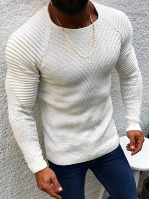 Suéter Magro Masculino Liso De Pescoço Redondo E Comprimento Médio