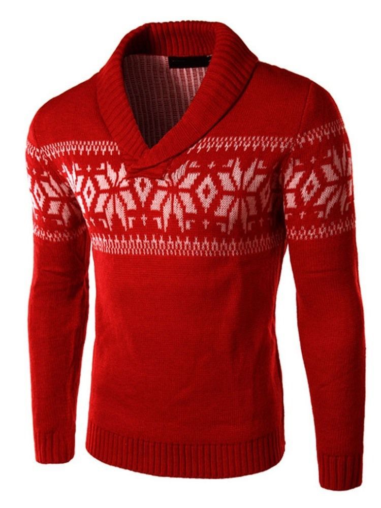 Suéter Masculino Casual Geométrico Padrão