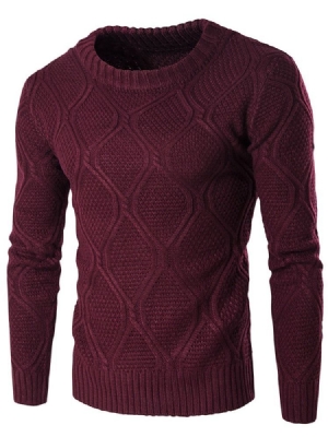 Suéter Quente Masculino De Gola Redonda Jacquard Vogue