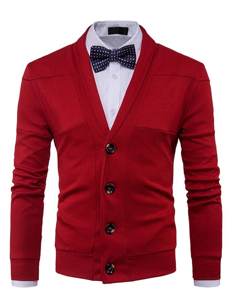 Suéter Simples Casual Masculino Com Peito Único