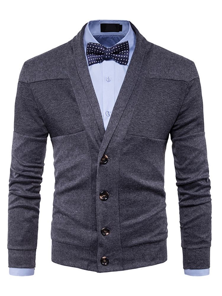 Suéter Simples Casual Masculino Com Peito Único