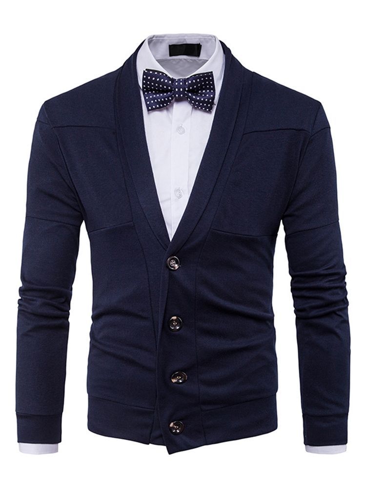 Suéter Simples Casual Masculino Com Peito Único