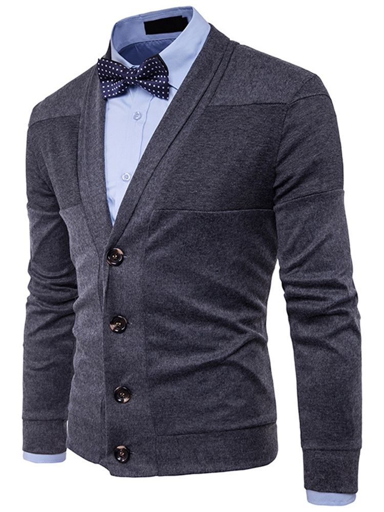 Suéter Simples Casual Masculino Com Peito Único