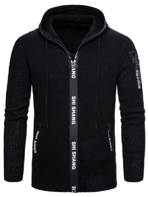 Suéter Slim Masculino Com Capuz E Zíper Padrão