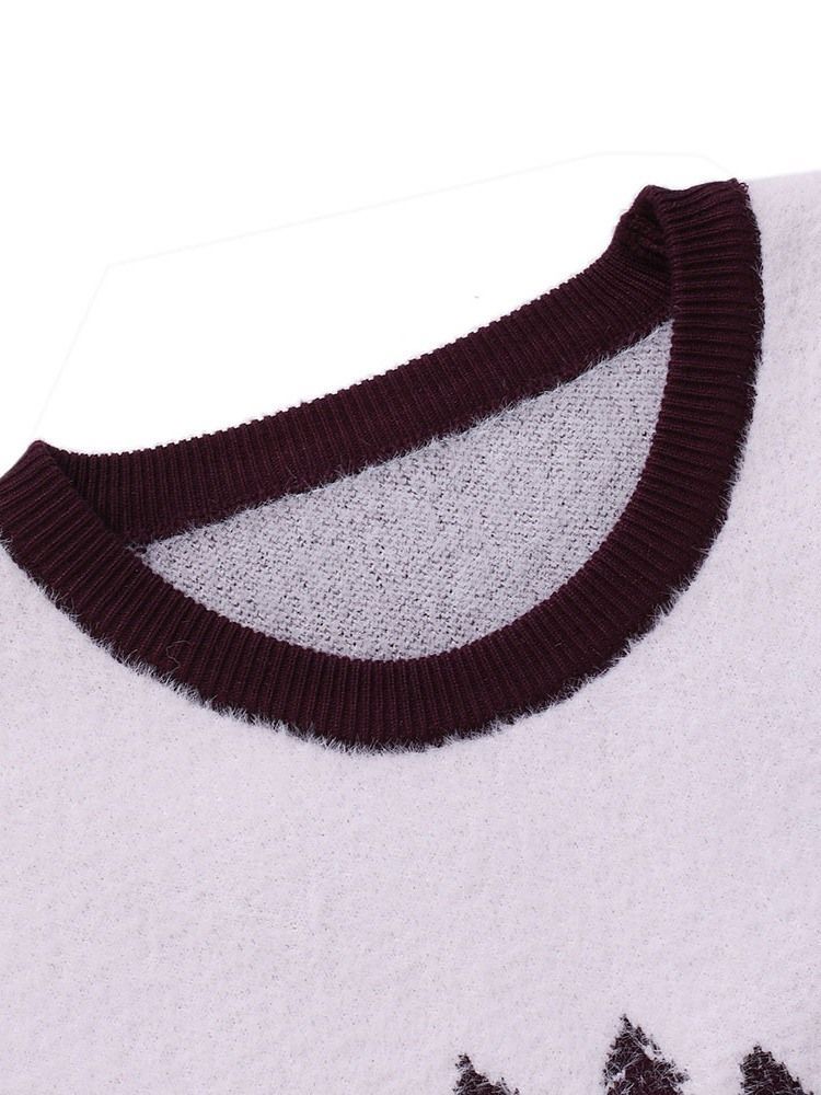 Suéter Slim Masculino Padrão Animal De Gola Redonda