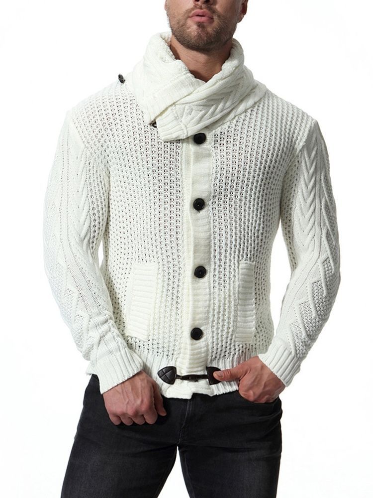 Suéteres Casuais De Gola Lisa De Gola Masculina