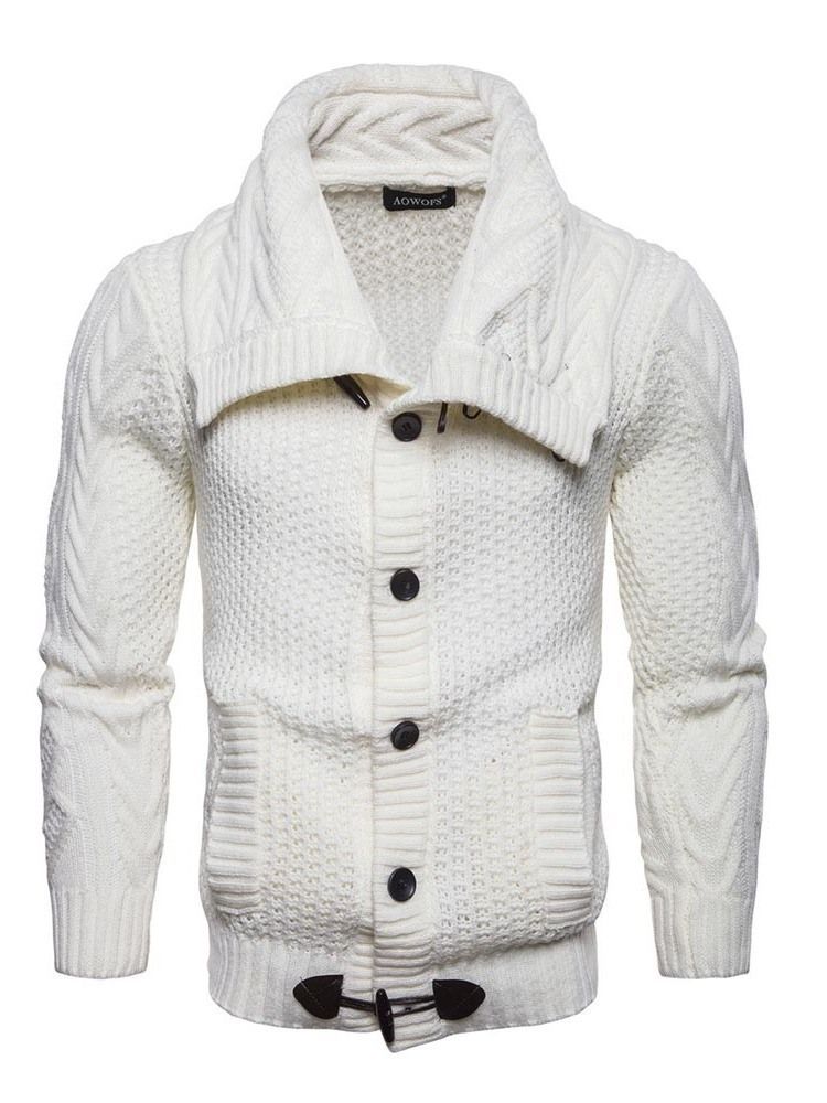 Suéteres Casuais De Gola Lisa De Gola Masculina