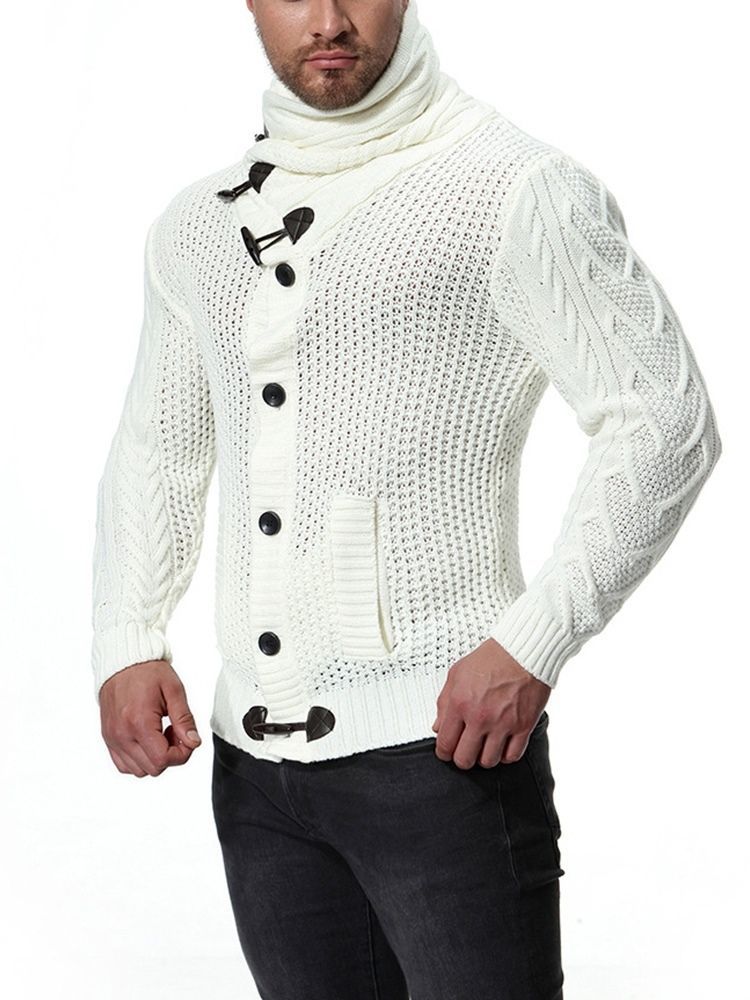 Suéteres Casuais De Gola Lisa De Gola Masculina