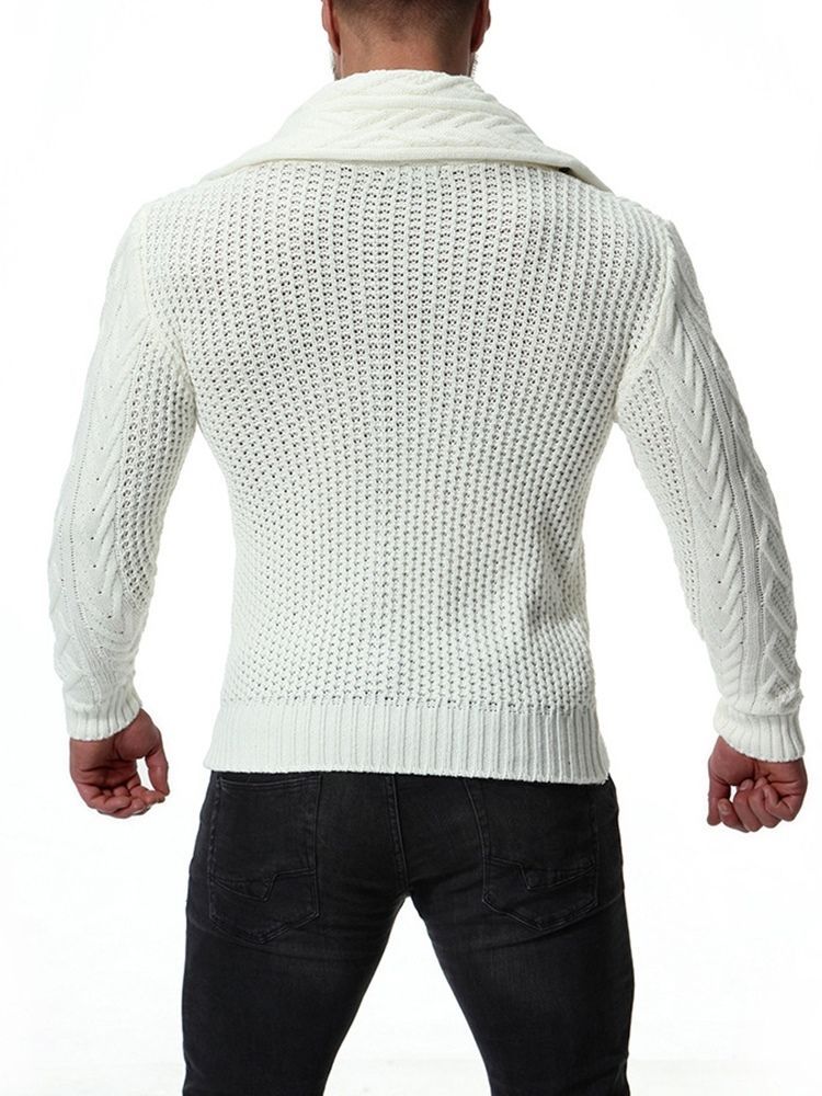 Suéteres Casuais De Gola Lisa De Gola Masculina