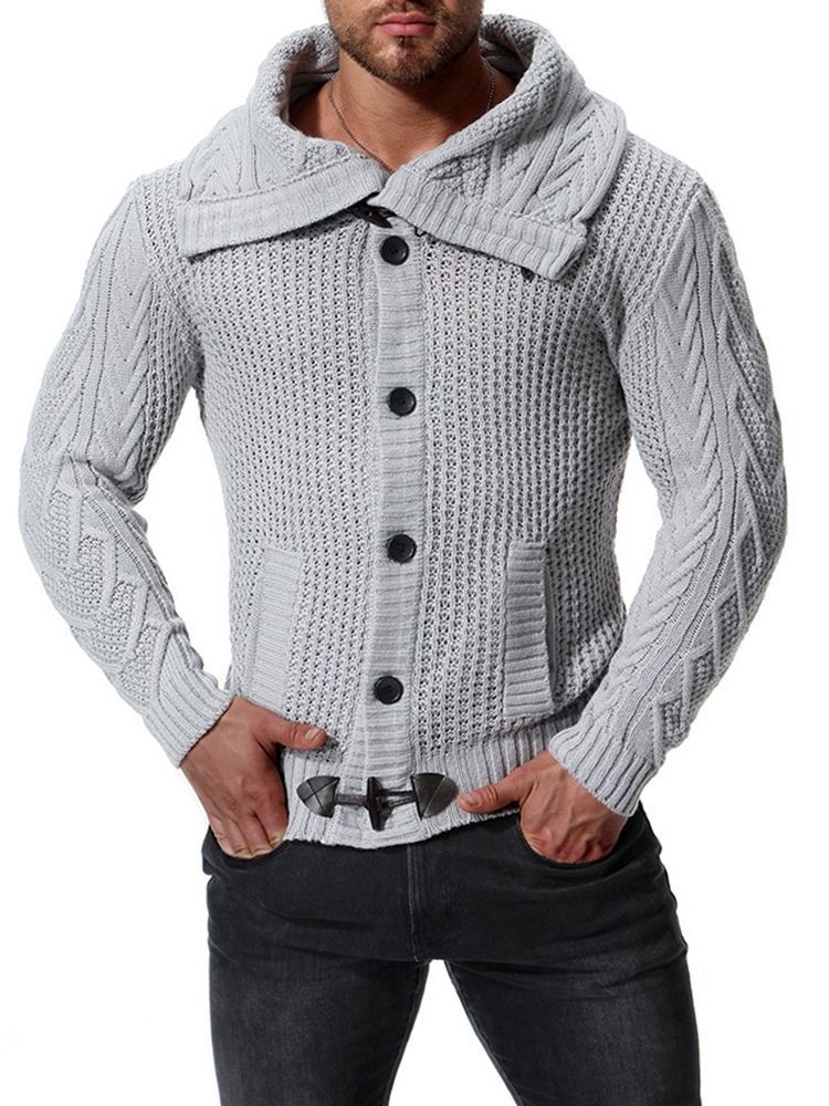 Suéteres Casuais De Gola Lisa De Gola Masculina