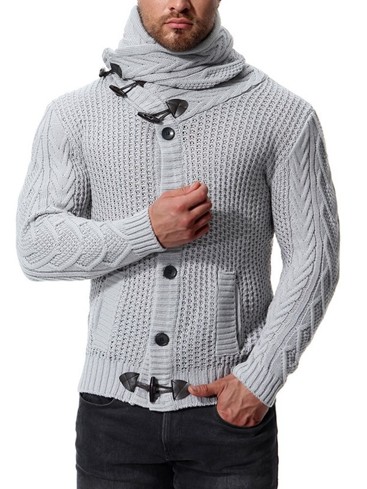 Suéteres Casuais De Gola Lisa De Gola Masculina