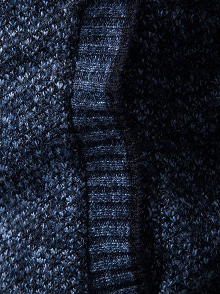 Zíper Bloco De Cores Suéter Slim Masculino Padrão De Outono