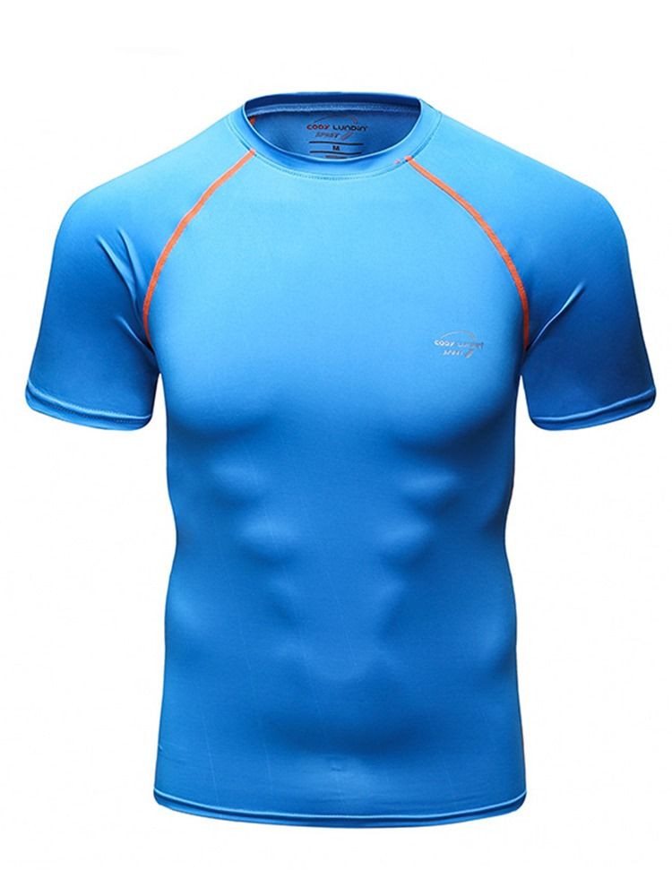 Blocos De Cor Leve Manga Curta Masculina Tops Esportivos