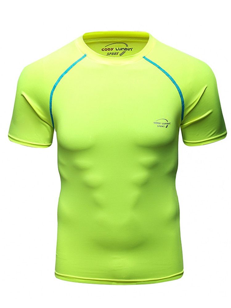 Blocos De Cor Leve Manga Curta Masculina Tops Esportivos