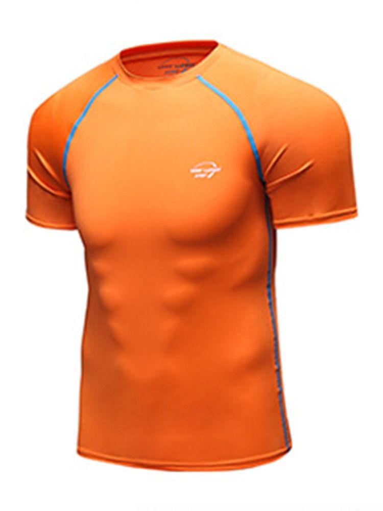 Blocos De Cor Leve Manga Curta Masculina Tops Esportivos
