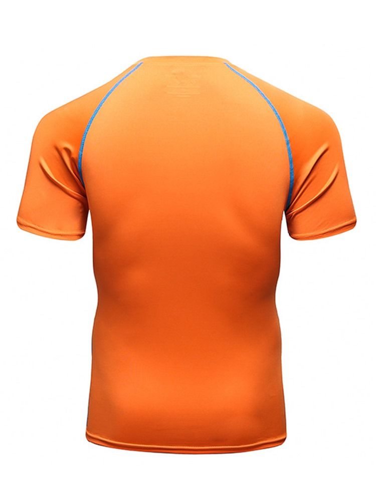 Blocos De Cor Leve Manga Curta Masculina Tops Esportivos