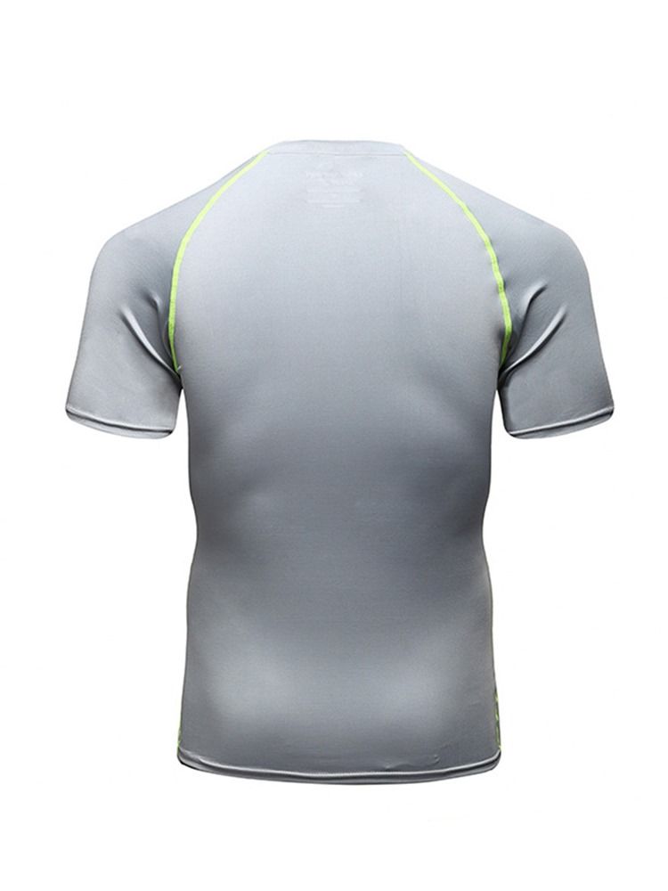 Blocos De Cor Leve Manga Curta Masculina Tops Esportivos
